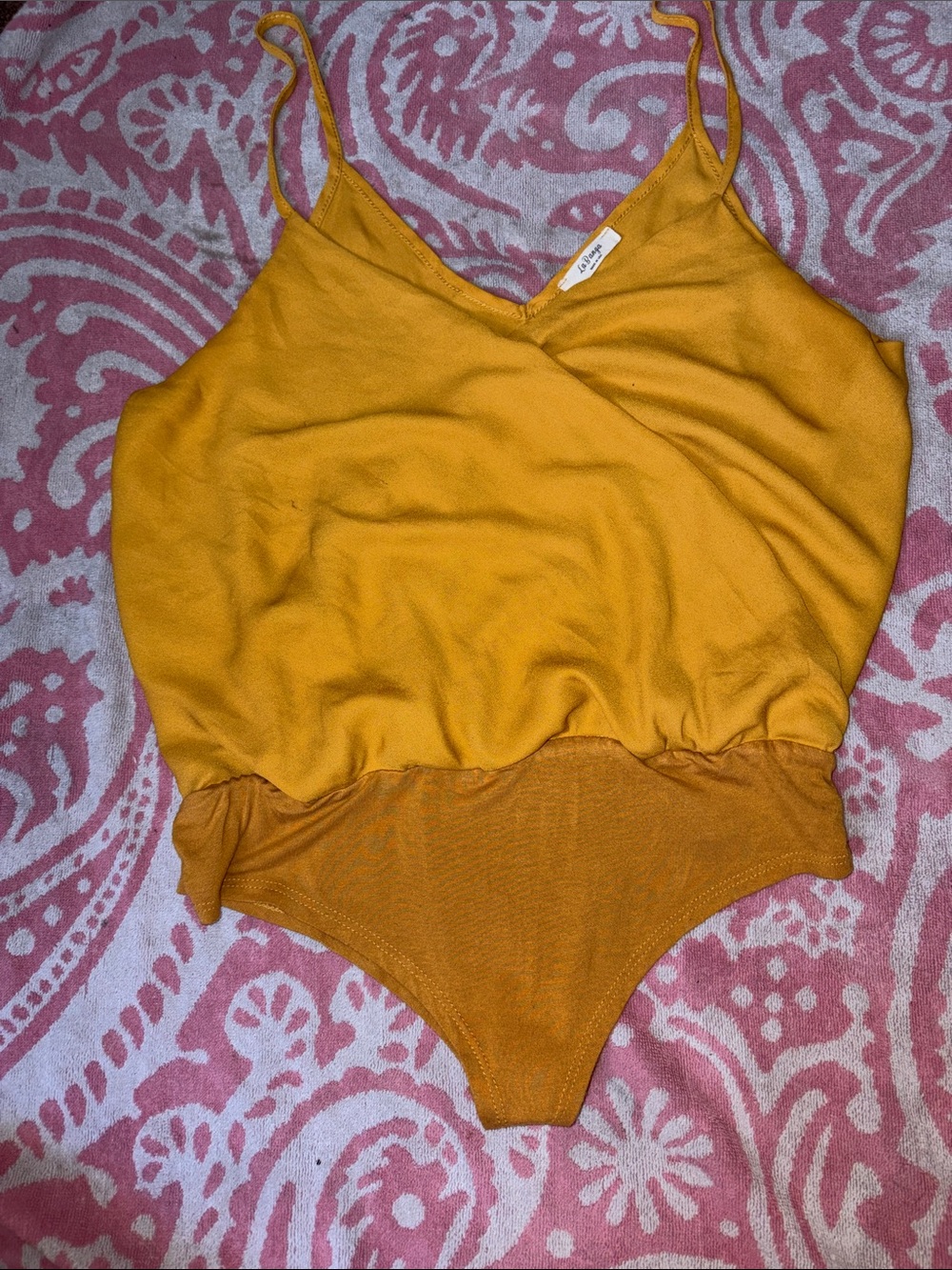 Mustard Yellow Crossover Bodysuit